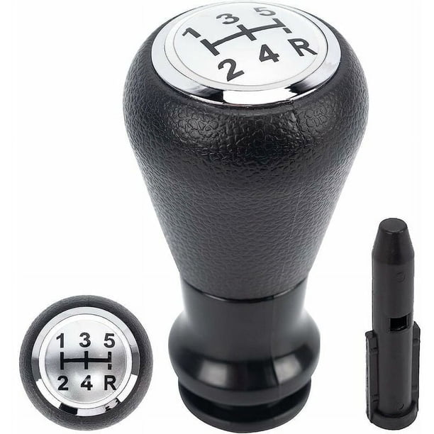 Pomo de palanca de cambios plateado de 5 velocidades Citroen Peugeot Shift Handball PEUGEOT 106 107 205 206 207 306 307 308 (con convertidor)