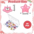 thumbnail image 2 of 25pcs Cute Decorative Star Thumb Tacks Decorative Star Push Pins Offices Supplies Decor Desk Accessories for Office or Home Photos 0.8x0.6In, 2 of 6