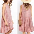 thumbnail image 4 of Vestido De Mujer Sin Mangas Chaleco De Puntos Con Volantes Vestido Suelto De Cuello Redondo, Rosa, XL Methold AP002086-28, 4 of 7