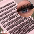 thumbnail image 1 of Pestañas postizas rizadas rusas DD, 30/40/80D, gruesas, longitud mixta, 8-16mm, autoadhesivas, estilo esponjoso, extensiones reutilizables, maquillaje de pestañas, 1 of 5