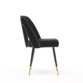 thumbnail image 4 of Hassch Contemporary Dining Chairs Set of 2, Black Velvet Upholstered Accent Chairs with Nailhead Trim and Metal Legs for Kitchen & Dining Room, 4 of 9