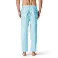 thumbnail image 4 of Men Clearance LYXSSBYX Mens Pants Elastic Waist Clearance Men's Cotton Linen Trousers with Elastic Waist Drawcord Daily Casual PantsStraight Pants Sports Trousers Pants, 4 of 5