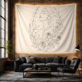 thumbnail image 6 of Woman Profile with Roses on White Background, Serene Minimalist for Art Lovers, Elegant Line Drawing Decor, Housewarming Gift, Tapestry Wall Hanging for Bedroom and Living Room, 6 of 7