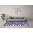 thumbnail image 3 of Ahgly Company Indoor Rectangle Geometric Blue Traditional Area Rugs, 3' x 5', 3 of 4