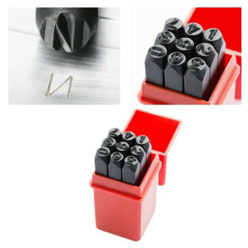 9x Letter Stamp Set Numbers 0-9 Punches Metal Plastic Leather Wood Tool 8mm 