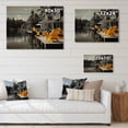 thumbnail image 4 of Designart "Yellow And Grey Lakehouse Dockside Charm II" Landscapes Print on Natural Pine Wood, 4 of 5
