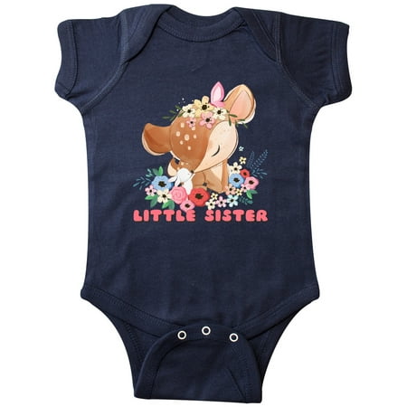 

Inktastic Little Sister Deer Gift Baby Girl Bodysuit