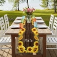 thumbnail image 4 of Table Runners 72 Inches Long Dress Scarves, Sunflowers Farmhouse Kitchen/Dining Table Runner, Coffee Tablerunners, Yellow Summer Botanical Elegant Flowers Wooden 13x72 Inch, 4 of 9