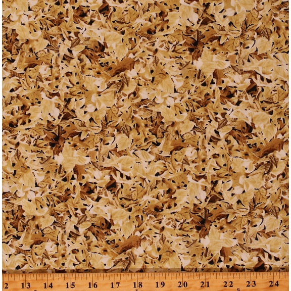 Cotton Natural Leaves Autumn Foliage Fall Leaf Cotton Fabric Print by the Yard (1649-26653-E)