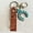 1style, variant on Western Cowhide Leather Keychain Turquoise Pumpkin Flower Pendant Embossed Texture Retro Keyring Cowgirl Purse Charm