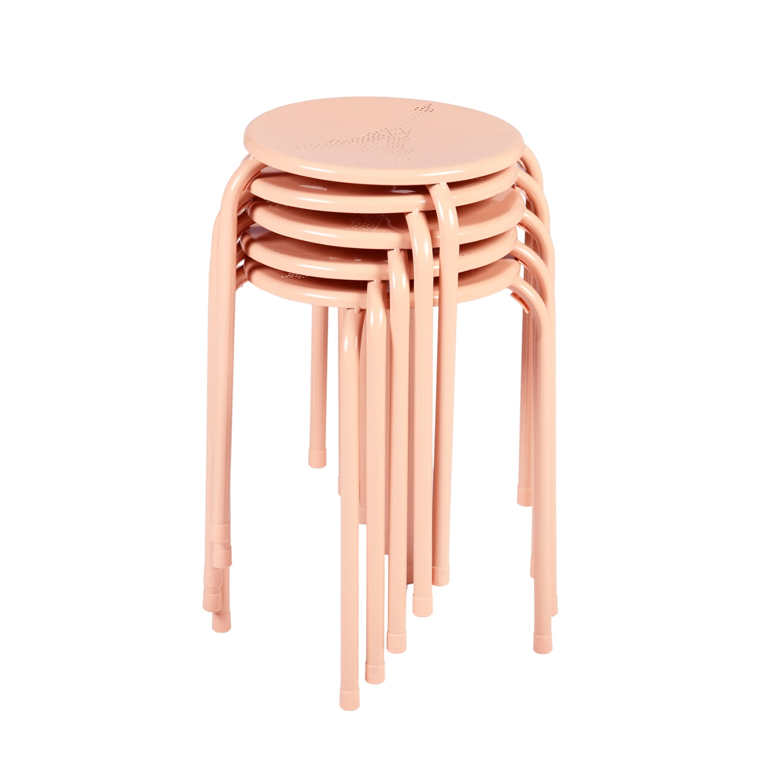 Homy Casa Folding Stackable Chair Set of 6, Metal Stools for