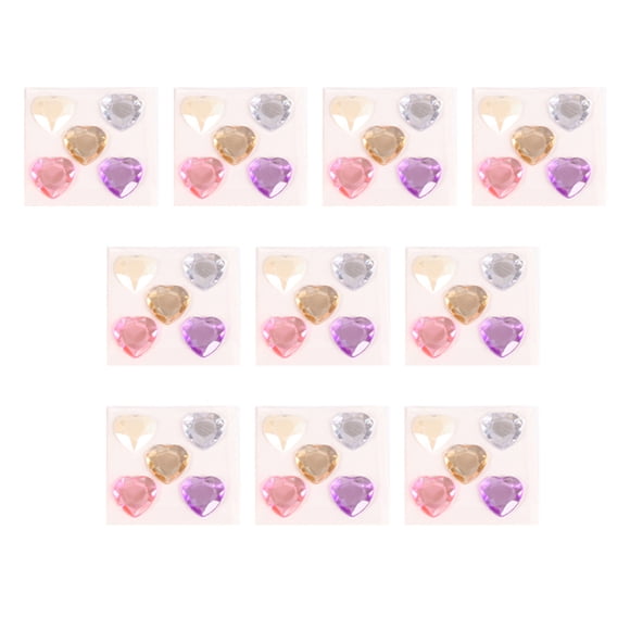 Wosthever Pegatinas de diamantes de imitación de corazón, gemas de cristal acrílico, adornos ornamentales, de mano para álbum de Artesanía Color surtido3