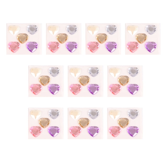 Wosthever Pegatinas de diamantes de imitación de corazón, gemas de cristal acrílico, adornos ornamentales, de mano para álbum de Artesanía Color surtido3