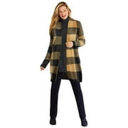 Woman Within Women's Plus Size Jacquard Open Front Duster Sweater Color: Soft Camel Buffalo Size: 4X