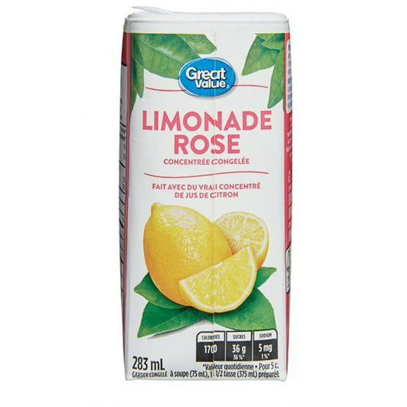 Great Value Pink Lemonade Frozen Concentrate, 283 mL
