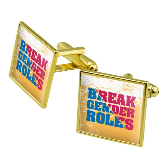 Break Gender Roles Square Cufflink Set - Silver or Gold