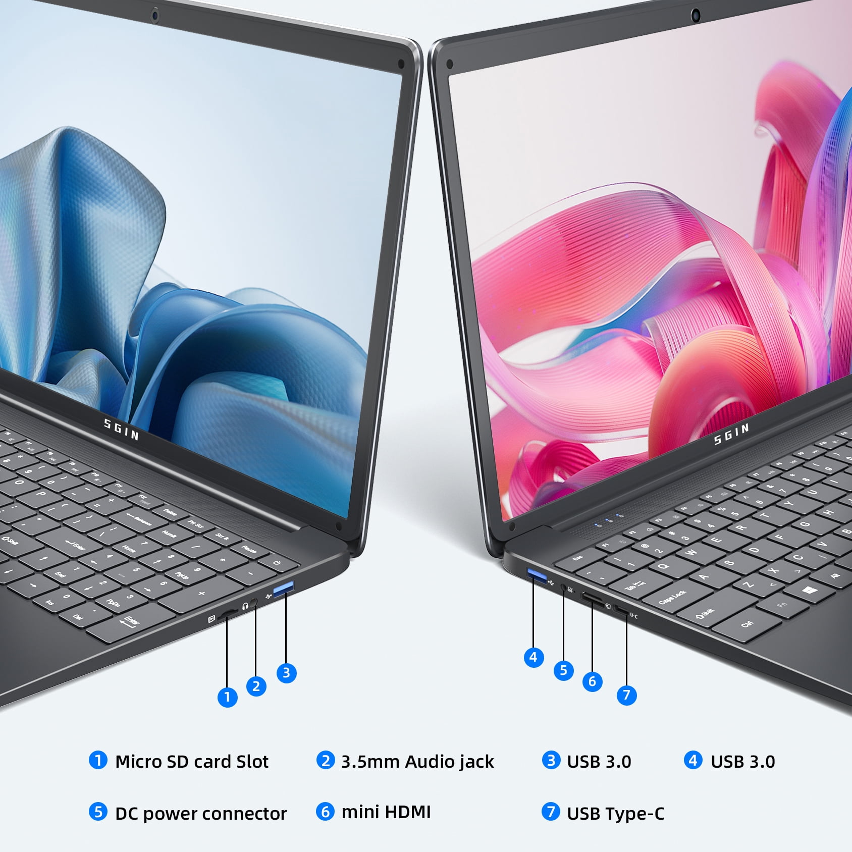 SGIN 15.6inch Home Office Working Computer, 8GB DDR4, 256GB