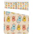 thumbnail image 1 of ABPHQTO Juego de ropa de cama de 3 piezas Funda nórdica de monstruos lindos con 2 fundas de almohada para la decoración de la habitación del hogar, 1 of 4