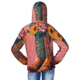 thumbnail image 4 of Cauagu Cowboy Boots With Flowers Print Sun Protection Jacket for Teen,Full-Zipper Long Sleeve Sun Shirts with Pockets UV Hoodie Shirts Outdoor Athletic Jacket-X-Large, 4 of 7