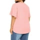 thumbnail image 3 of Karight Womens Plus Size Tops Short Sleeve V Neck Tunic Casual Loose Fit Summer Shirt Pleated Curve Hem Side Split Blouses, 3 of 7