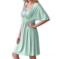 thumbnail image 3 of ShomPort Womens Maternity Lounge Dress Labor and Delivery Gown Nursing Nightgown Short Sleeve Breastfeeding Sleepwear Dress, 3 of 4