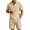 A-Khaki45, variant on JAJAHO Mens Shorts Set Linen Short Sleeve Solid Color Stand Collar Shirt With Shorts Casual Summer Outfits Lightweight Breathable Beach Clothes Soft Outfit