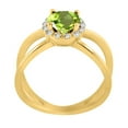 thumbnail image 2 of AoneJewelry 0.85 Carat 6MM Round Peridot and Diamond Ring In 10K Solid Rose, White & Yellow Gold, 2 of 5