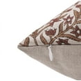 thumbnail image 3 of Fabdivine Block Print Throw Pillow Cover, 24x24 Inch Pure Linen Vintage Cushion Cover, Floral Print Boho Design Rust Pillow Cover for Sofa and Couch, 3 of 5