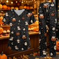 thumbnail image 5 of 2026 Halloween Women’s 2-Piece Scrub Set, V-Neck Short Sleeve Top & Pants, Soft Medical Uniform with Pockets for Nurses, 02-Earthy Yellow, M, 5 of 6