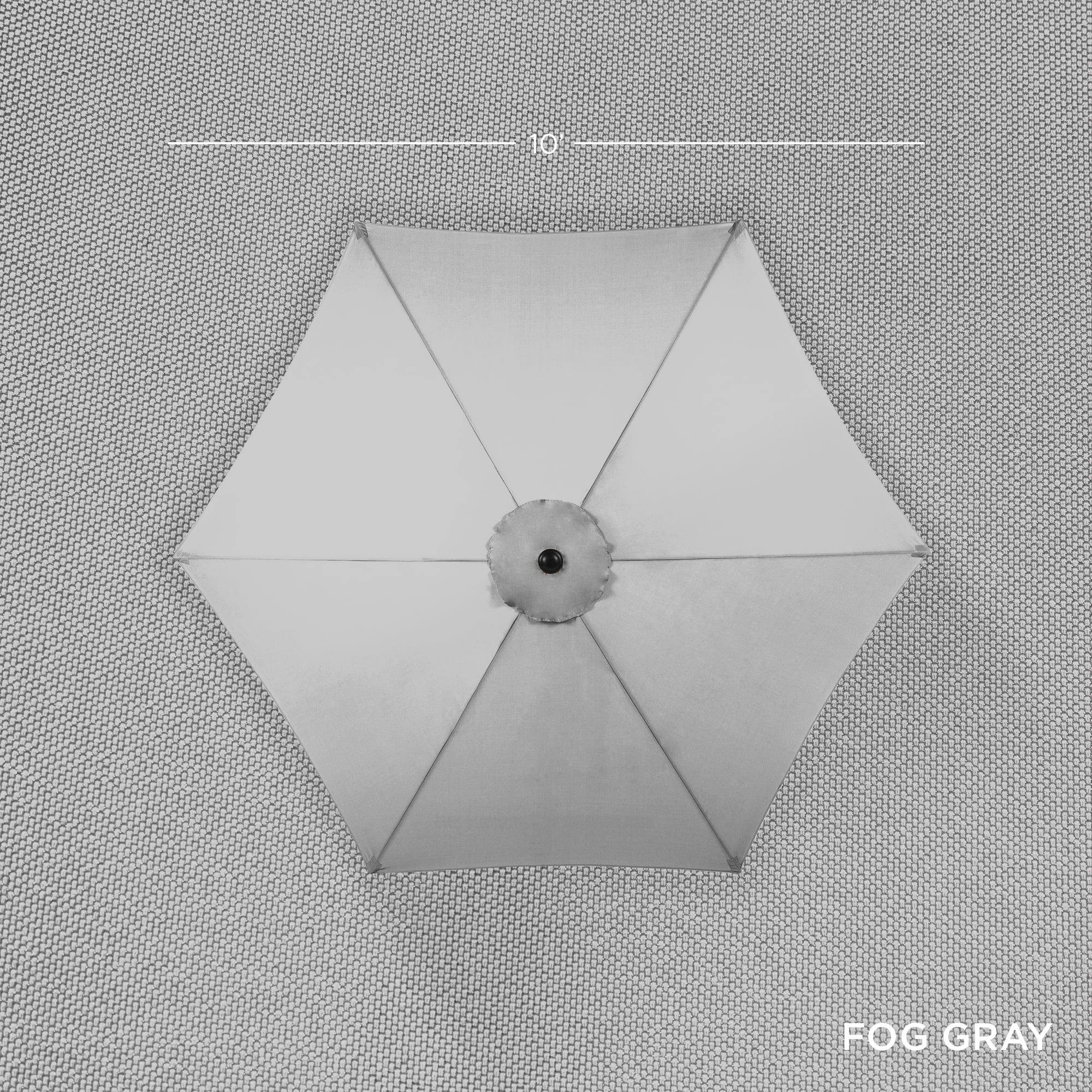 Best Choice Products 10ft Outdoor Steel Market Patio Umbrella w/ Crank, Tilt Push Button, 6 Ribs - Fog Gray