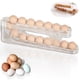 thumbnail image 1 of Huevera para frigorífico, dispensador automático de huevos rodante para frigorífico, contenedor de huevos que ahorra espacio para almacenar en el frigorífico, 1 of 5