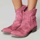 thumbnail image 4 of Botas clásicas para mujer, tacón cuadrado, punta redonda, costura sin cordones, estilo británico, estilo coreano, zapatos Retro sólidos para mujer, nuevo negro 34 43, 4 of 5