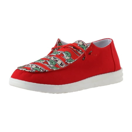 

Casual Shoes for Women Ladies Fashion Christmas Printed Canvas Lace Up Low Top Comfortable Flat Casual Shoes Women Casual Shoes Canvas Red 40