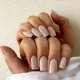 thumbnail image 1 of Uñas postizas adhesivas JOYVVEW nude marrón, tamaño mediano cuadrado, 28 piezas, 1 of 7
