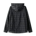 thumbnail image 4 of LNWUY (M-5XL) Big and Tall Men's Plaid Long Sleeve Shirt Button Down Thin Jacket Casual Flannel Plaid Jacket with Pocket Gray L, 4 of 4