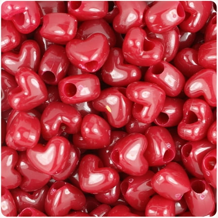250pcs opaque 12mm burgundy beadtin pony beads heart