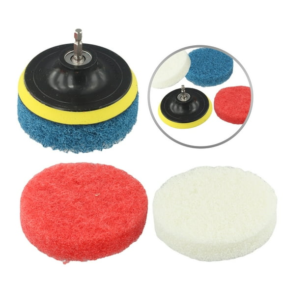 5Pcs Bathroom Home Cleaning Brush Drill Accessory Kit Nylon Powered Scrub Pad