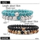 thumbnail image 2 of Conjunto de pulseras para parejas, pulseras de yoga con cuentas de piedra de lava natural, ojo de tigre, negras y blancas, para hombres y mujeres, con cuerda elástica., 2 of 5