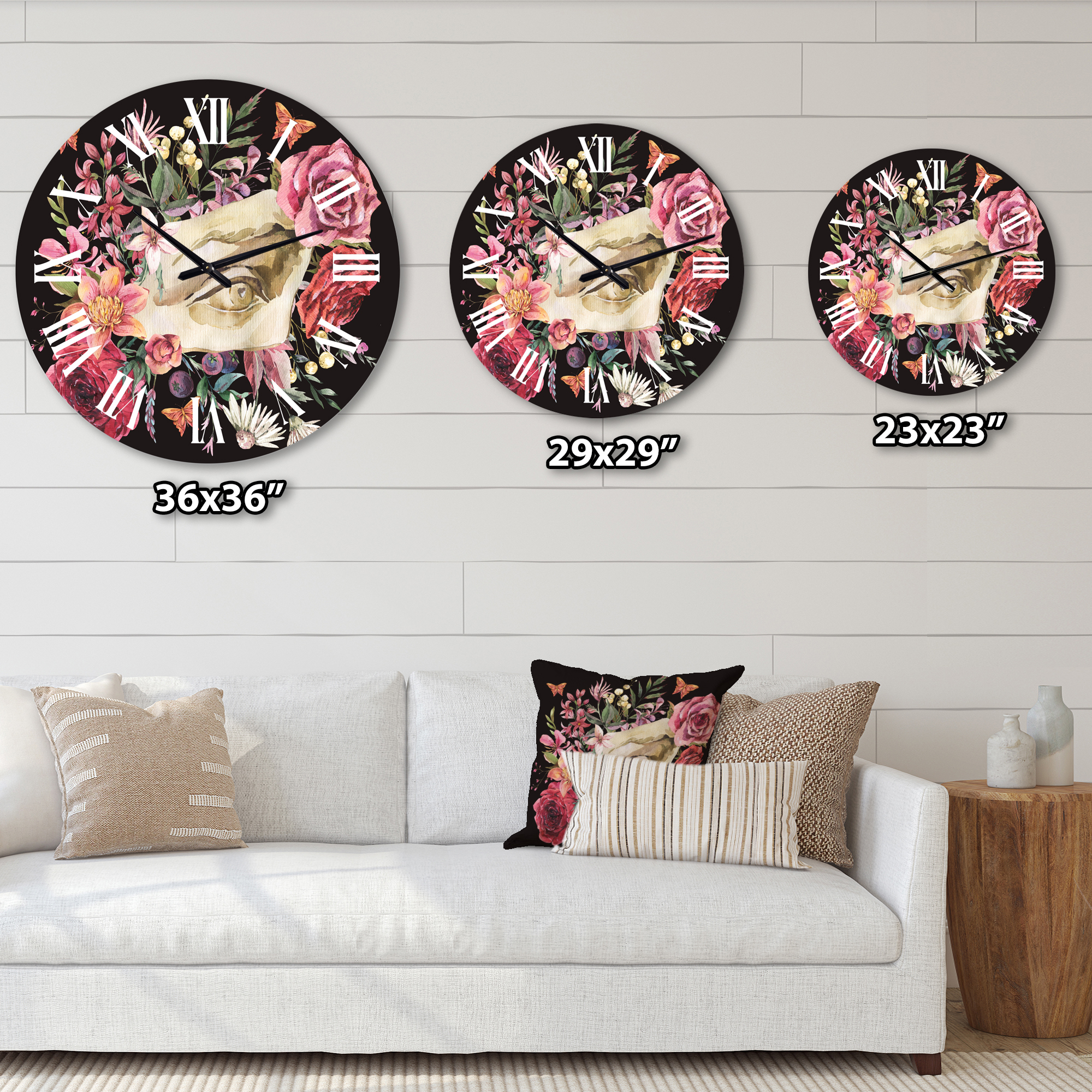 Designart 1 in Farmhouse Wall Clock