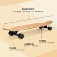 thumbnail image 2 of Magneto Dancer Longboard Skateboard - Smooth Carbon Fiber Cruiser Board - Kicktail Longboard Deck for Tricks, Smooth Turns - 46" x 9.5", Bamboo, 70mm Wheels, 7" Trucks, 2 of 6