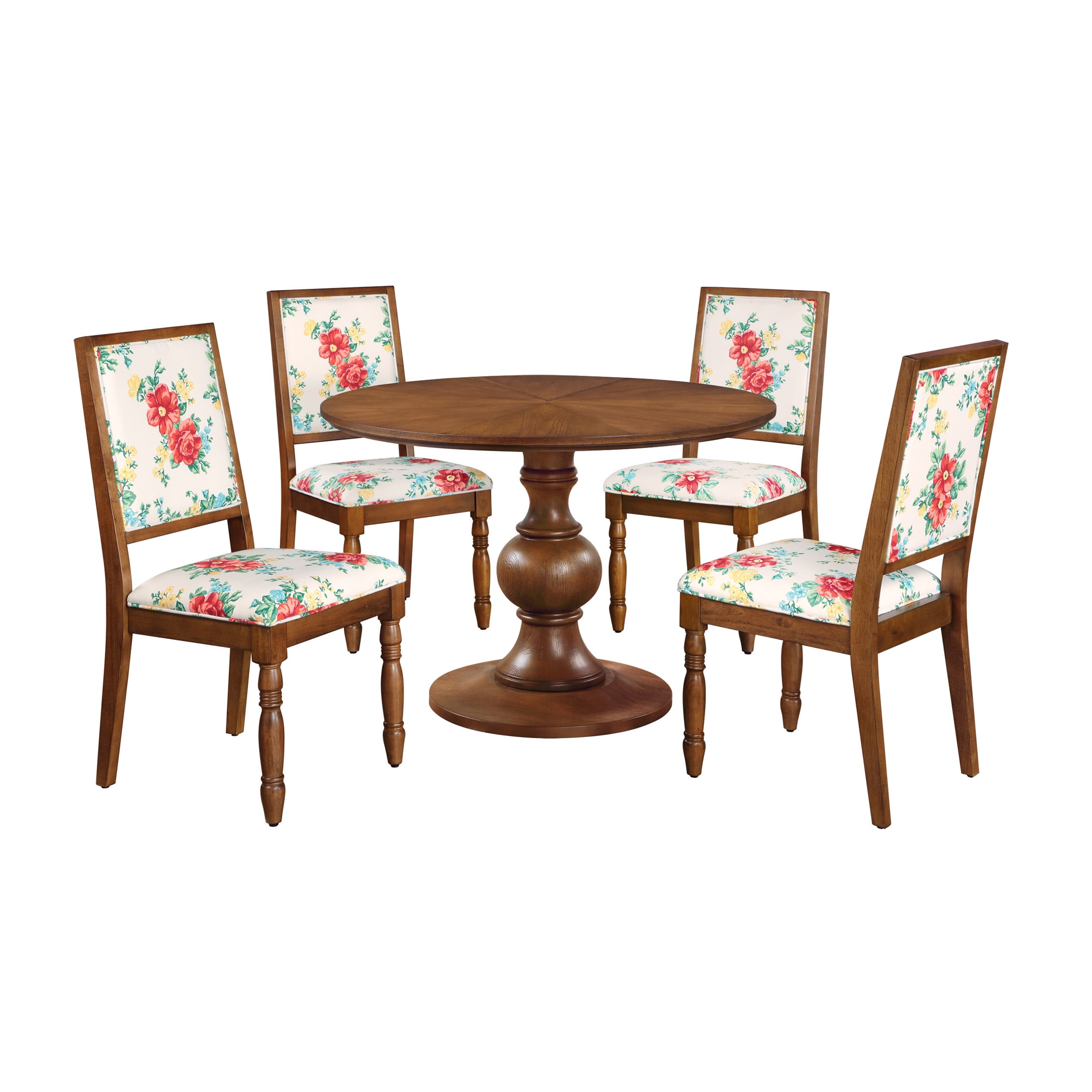 Pioneer Woman Callie Round Dining Table, Heirloom Brown Finish