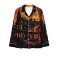 thumbnail image 3 of GERsome Clearance Halloween Pajamas Set for Women Long Sleeve Button-up Top & Long Pants Comfy Pjs Lounge Sets With Pockets, 3 of 4