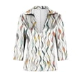 thumbnail image 4 of Vekome Womens Blouses Plus Size 3/4 Sleeve T Shirts Collared Elegant Pullover Satin Print Summer Tops White M, 4 of 6