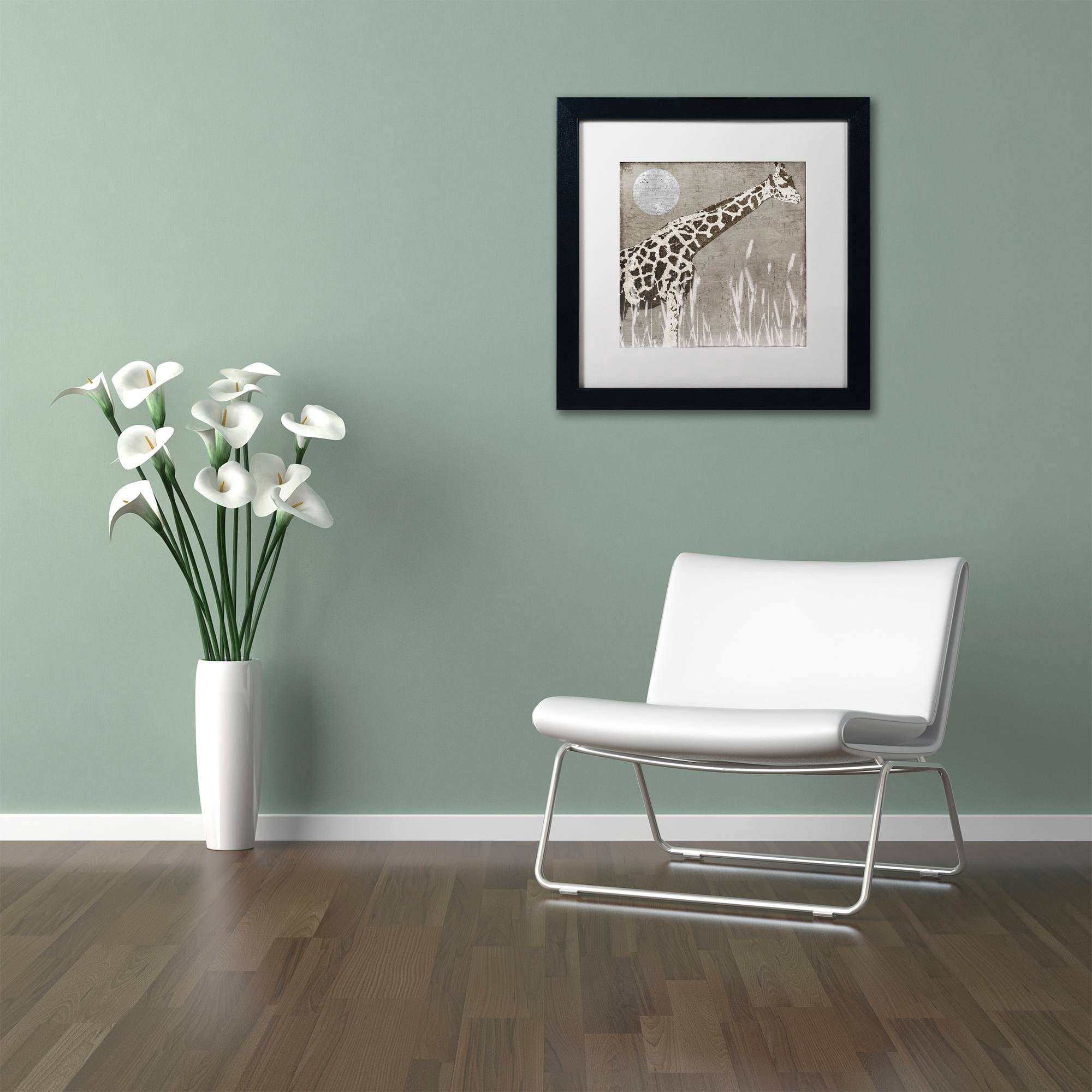 "Moon Giraffe" Canvas Art by Color Bakery White Matte, Black Frame