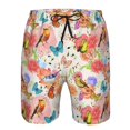 thumbnail image 3 of Logiee Flowers And Birds Watercolor Print Mens Swim Trunks Quick Dry Board Shorts,Breathable Hawaii Beach Shorts Swimwear Bathing Suits-XX-Large, 3 of 6