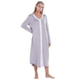 thumbnail image 2 of Maternity Nursing Nightdress - Women's Nightgown Long Sleepshirts Long Sleeve Comfortable Soft Sleepwear Full Length Sleep Dress Nursing Loungewear S-XXL, 2 of 9