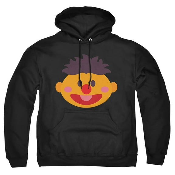 Sesame Street Ernie Kawaii Face Adult Pull-Over Hoodie, Black, 2X-Large