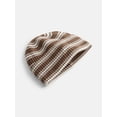 thumbnail image 3 of No Boundaries Women's Ribbed Knit Striped Beanie, 3 of 4