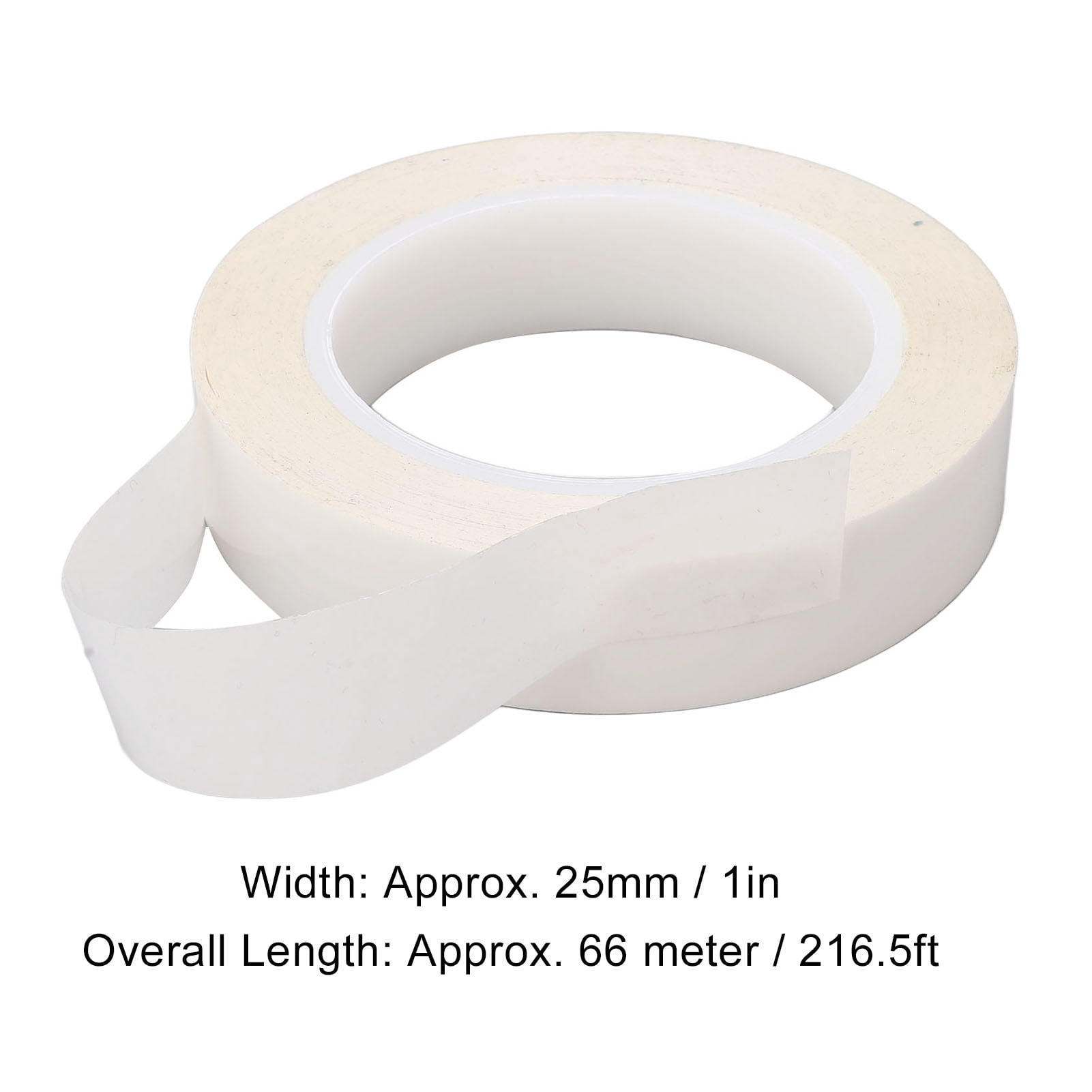 Yajisi 5-Pack 0.05mm PET Heat-Resistant White Adhesive Tape – 25mm Width, 66m Total Length, Ideal for Electrical Insulation & Motor Component Fixing