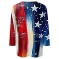 thumbnail image 3 of Trendfront Womens Vintage Graphic T Shirts Crewneck 3/4 Sleeve Brush Stroke Flag Print American Pride 4th Of July Casual 250th Anniversary Tee Tops, 3 of 4